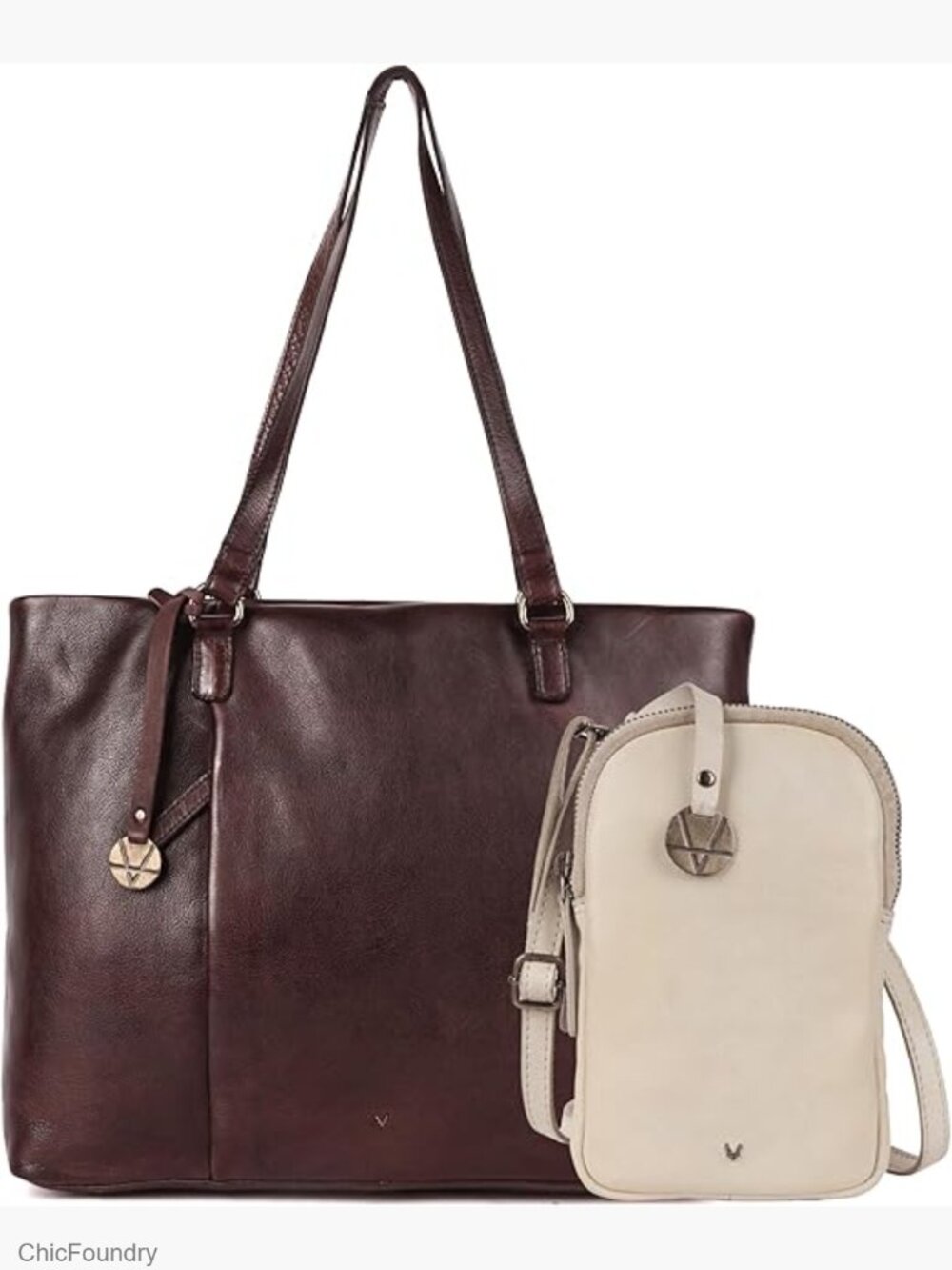 Genuine Italian Leather Tote Crossbody Phone Wallet Set